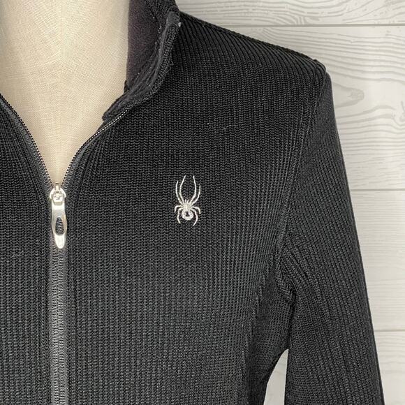 Womens’ Spyder black endure core full zip midweight sweater Size Large - Picture 2 of 7